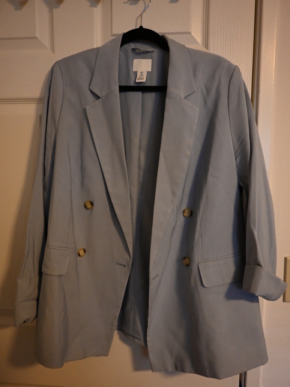 H&M Pale Blue Double-Breasted Blazer